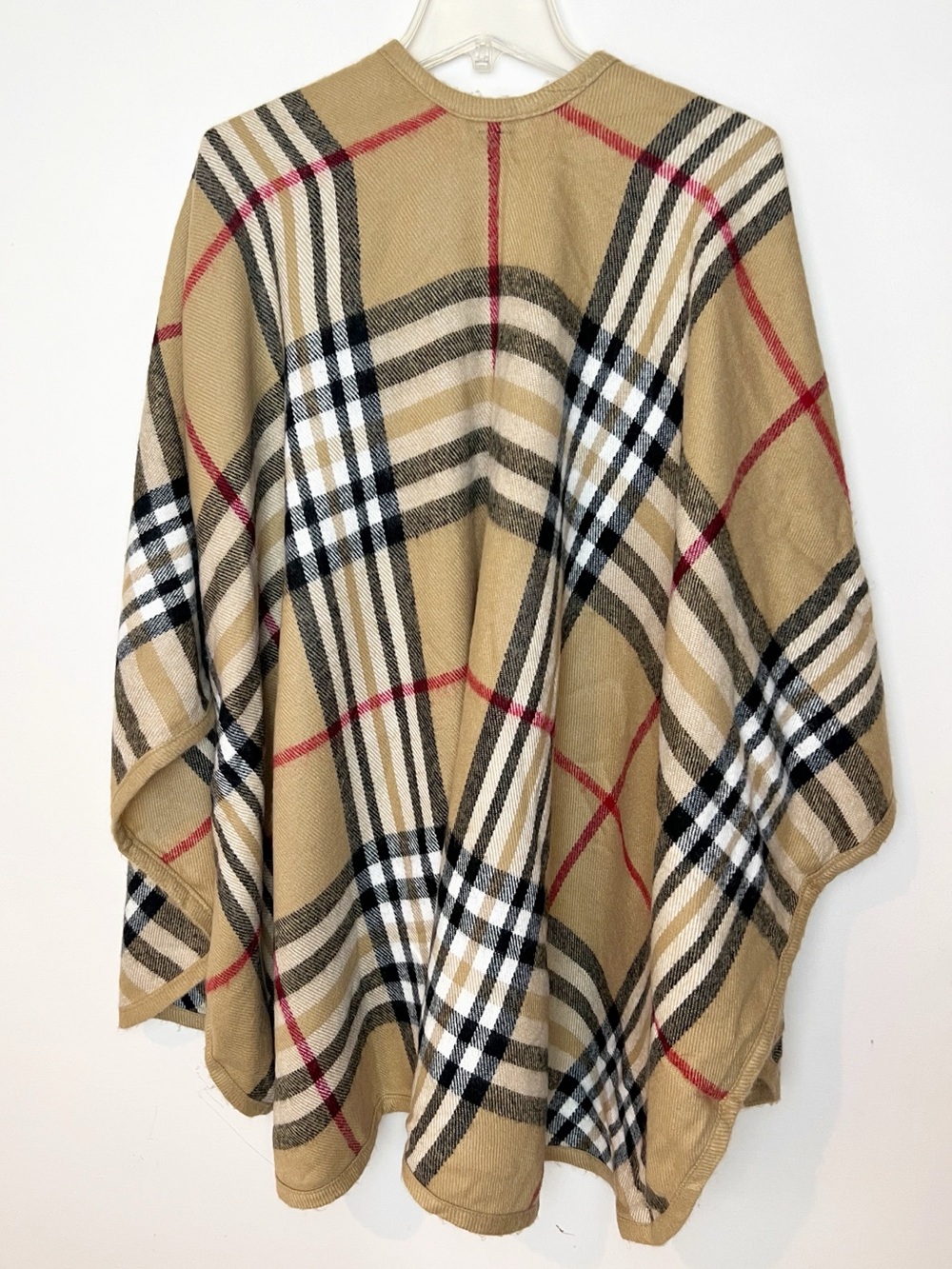V. Fraas Plaid Shawl Blanket Cape Wrap Academia Preppy Office